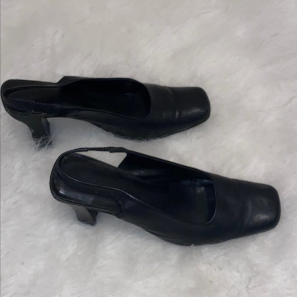 Connie Women's Shoes Square Toe‎ Leather Black Sz 7